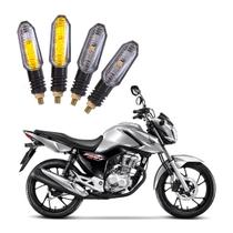 Kit 4 Setas Sequenciais Pisca Led Universal Modelo P50S Moto CG 160 FAN 2004 2005 2006 2007 2008 2009 2010 2011 2012