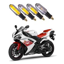 Kit 4 Setas Sequenciais Pisca Led Universal Modelo P50S Moto YZF R1 2004 2005 2006 2007 2008 2009 2010 2011 2012