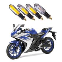 Kit 4 Setas Sequenciais Pisca Led Universal Modelo P50S Moto YZF R3 2013 2014 2015 2016 2017 2018 2019 2020 2021