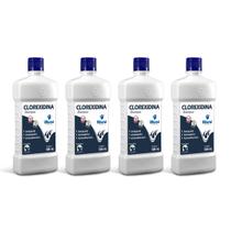 Kit 4 Shampoo Clorexidina Dermatite Cães e Gatos World 500ml