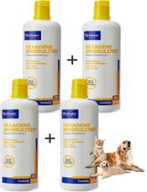 Kit 4 Shampoo Hexadene Spherulites 500ml Virbac Cães e Gatos Nota Fiscal
