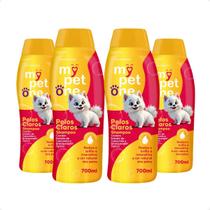Kit 4 Shampoo Pêlos Claros Mypetone - 700mL