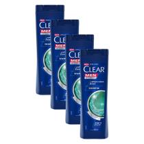 Kit 4 Shampoos Anticaspa Clear Limpeza Diária 2 Em 1 400ml