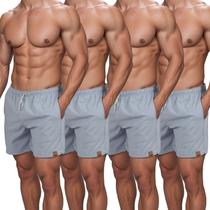 Kit 4 Short De Linho Masculino Básico Mauricinho Premium Lavado De Alta Qualidade Short Linho Praia