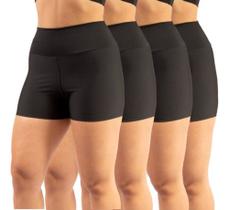 Kit 4 Short Fitness Curto Feminino Suplex Cintura Alta Forte Kit 4 Short Fitness Curto Feminino Suplex Cintura Alta Forte