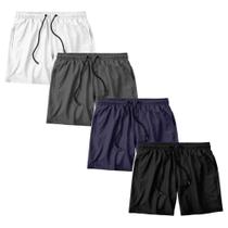 Kit 4 Short Masculino Bermuda Praia Academia Treino Esporte