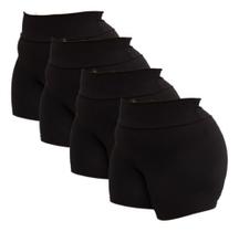 Kit 4 Short Plus Size Fitness Curto Cintura Alta Reforçado