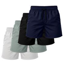 Kit 4 Short Tactel Leve Moda Praia Liso Bermuda Masculina
