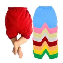 Kit 4 Short Tapa Fralda Liso para Bebê 100 algodão Cores Sortidas