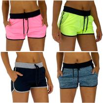 Kit 4 Shortinho Feminino MXD Conceito Casual Fitness Cores Diversas