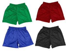 Kit 4 Shorts Calção de futebol academia treino com cordão 100% poliéster