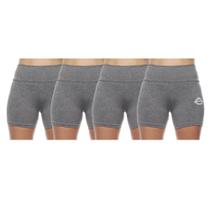 Kit 4 shorts feminino curto meia coxa cos alto basica lisa uniforme praia academia adulto