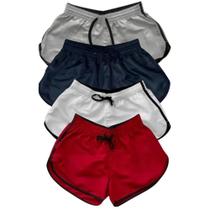 Kit 4 Shorts Feminino Tactel Liso Praia Piscina Verão