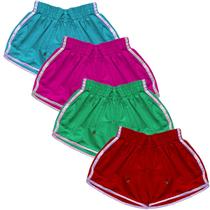 Kit 4 Shorts Feminino Tactel Praia Academia Piscina Verão 2 Bolsos Kit 4 Shorts Feminino Tactel Praia Academia Piscina Verão 2 Bolsos