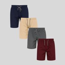 Kit 4 Shorts Infantil Tactel Masculino com Cós Elástico e Cordão Conforto e Estilo para o Dia a Dia