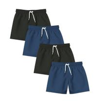 Kit 4 Shorts Masculino Bermuda Mauricinho Liso Básico Tactel