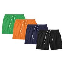 Kit 4 Shorts Masculino Liso Básico Bermuda Tactel Água Praia Treino Academia Corrida