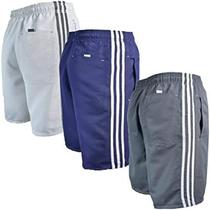 Kit 4 Shorts tactel elástico com 3 bolsos e cordão amarrar