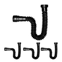 Kit 4 Sifão Sanfonado Flex Preto Black Pia Banheiro Cozinha