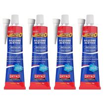 Kit 4 Silicone Acético Vedação Vedatudo 50g Incolor Dryko Kit 4 Silicone Acético Vedação Vedatudo 50g Incolor Dryko