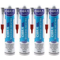 Kit 4 Silicone Cibrasil Neutro Alumínio Vidro Pia Box Granito Cerâmica Azulejo Janelas Cibra Flex 260g Kit 4 Silicone Cibrasil Neutro Alumínio Vidro Pia Box Granito Cerâmica Azulejo Janelas Cibra Flex 260g