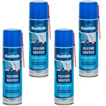 Kit 4 Silicone Náutico Nautibelle Spray 300 Ml Lancha Barco