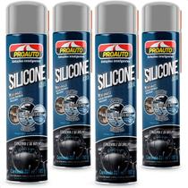 Kit 4 Silicones Aerossol Multiuso Perfumado Aqua Proauto 321ml