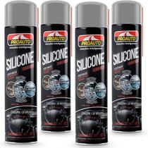 Kit 4 Silicones Aerossol Multiuso Perfumado Carro Novo Proauto 321ml