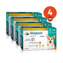 Kit 4 Simparic Antipulgas e Carrapatos para Cães de 10,1 a 20kg 3 Comprimidos 40mg Zoetis Kit 4 Simparic Antipulgas e Carrapatos para Cães de 10,1 a 20kg 3 Comprimidos 40mg Zoetis