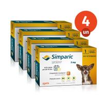 Kit 4 Simparic Antipulgas e Carrapatos para Cães de 1,3 a 2,5kg 1 Comprimido 5mg Zoetis