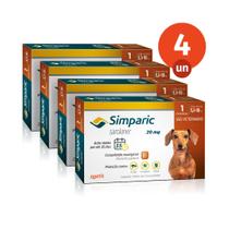 Kit 4 Simparic Antipulgas e Carrapatos para Cães de 5,1 a 10kg 1 Comprimido 20mg Zoetis