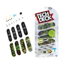 Kit 4 Skate De Dedo Mini Fingerboard C/ Acessórios Tech Deck - Sunny