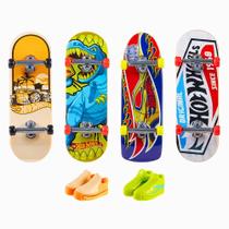 Kit 4 Skates de Dedos Hot Wheels c/ 2 pares de Tênis Mattel