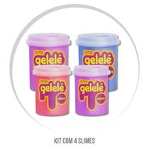 Kit 4 Slime Geleca Amoeba Massinha de Modelar Gelelé Glitter