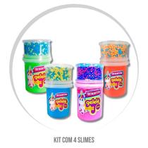 Kit 4 Slime Geleca Amoeba Massinha Modelar Gelelé Unicórnio