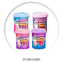 Kit 4 Slime Geleca Amoeba Massinha Modelar Gelelé Unicórnio