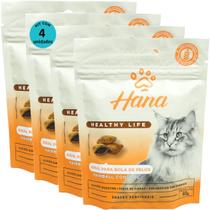 kit 4 Snacks Hana Healthy Life Hairball Control Para Gatos Adultos 60g kit 4 Snacks Hana Healthy Life Hairball Control Para Gatos Adultos 60g