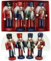 Kit 4 Soldados Quebra Nozes Enfeite Tradição Natalino 12cm