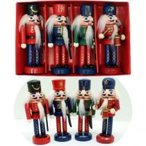 Kit 4 Soldados Quebra Nozes Enfeite Tradição Natalino 12cm Kit 4 Soldados Quebra Nozes Enfeite Tradição Natalino 12cm