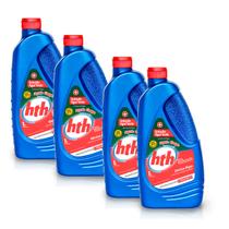 Kit 4 Solução Agua Verde Piscina Algicida Choque Hth 1litro Kit 4 Solução Agua Verde Piscina Algicida Choque Hth 1litro