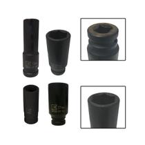 Kit 4 Soquetes Longo Impacto Aço Enc 1/2 13, 22, 24 e 27mm Kit 4 Soquetes Longo Impacto Aço Enc 1/2 13, 22, 24 e 27mm