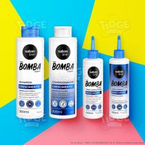 Kit 4 SOS Bomba Crescimento Cabelos Ondulados Cacheados Crespos Shampoo + Condicionador + Tônico + Tônico Noturno - Salon Line