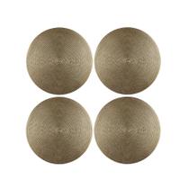 Kit 4 Sousplat Dourado Lugar Americano Mesa Posta Jantar Kit 4 Sousplat Dourado Lugar Americano Mesa Posta Jantar