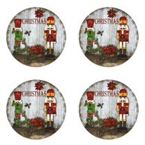 Kit 4 Sousplat Natal Lugar Americano Redondo 33cm Quebra Nozes Decoracao Enfeite Mesa Posta Kit 4 Sousplat Natal Lugar Americano Redondo 33cm Quebra Nozes Decoracao Enfeite Mesa Posta