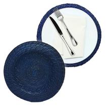 Kit 4 Sousplat Redondo Jogo Americano Rattan Bambu Resistente Natural 32x32cm