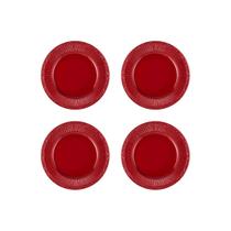 Kit 4 Sousplat Redondo Vermelho Polipropileno 33Cm Rafimex