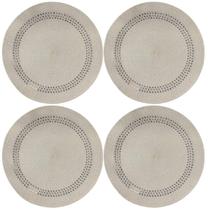 Kit 4 Sousplats Yoi Dot Bege 38Cmx38Cm