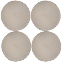 Kit 4 Sousplats Yoi Noar Bege 38Cmx38Cm