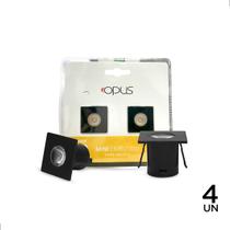 Kit 4 Spot 1W 3000K Quadrado Bivolt Embutir PC Branco
