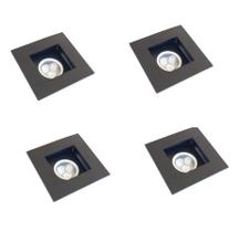 Kit 4 Spot De Embutir Recuado Mr11 Mini Dicroica Preto Alz60 Kit 4 Spot De Embutir Recuado Mr11 Mini Dicroica Preto Alz60